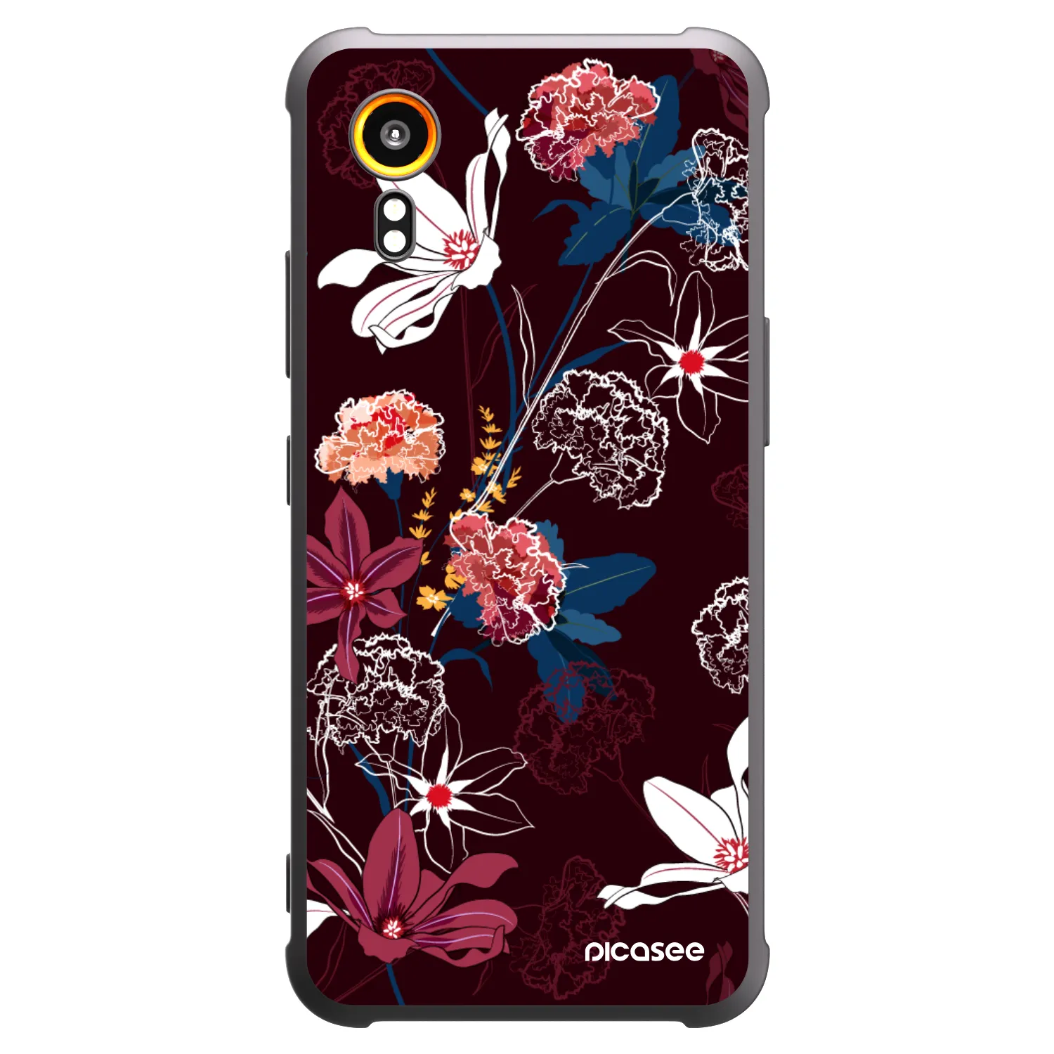 Picasee Samsung Galaxy Xcover 7 Hülle - Schwarzes Silikon - Dark Meadow