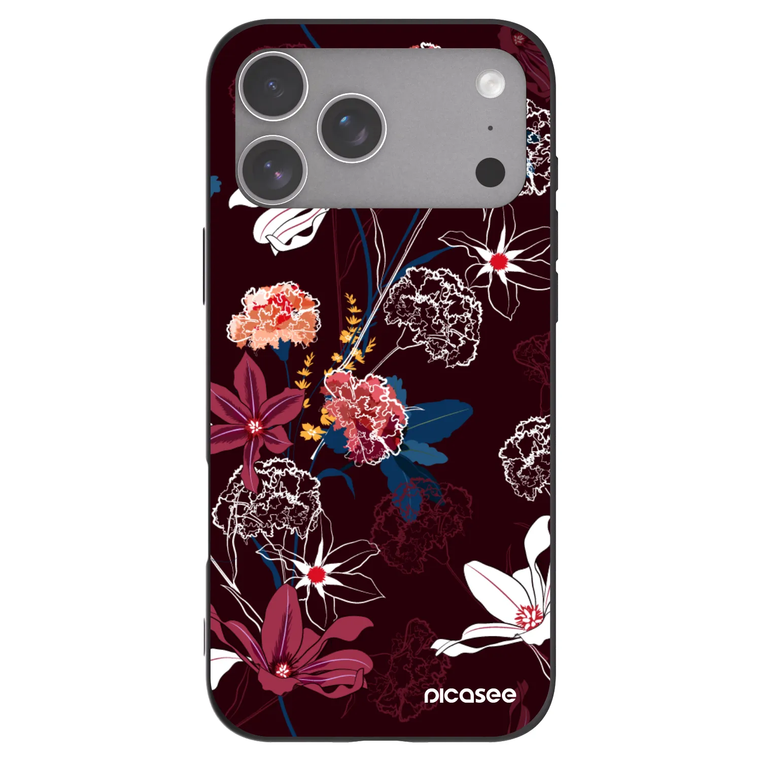 Picasee Apple iPhone 18 Pro Max Hülle - Schwarzes Silikon - Dark Meadow