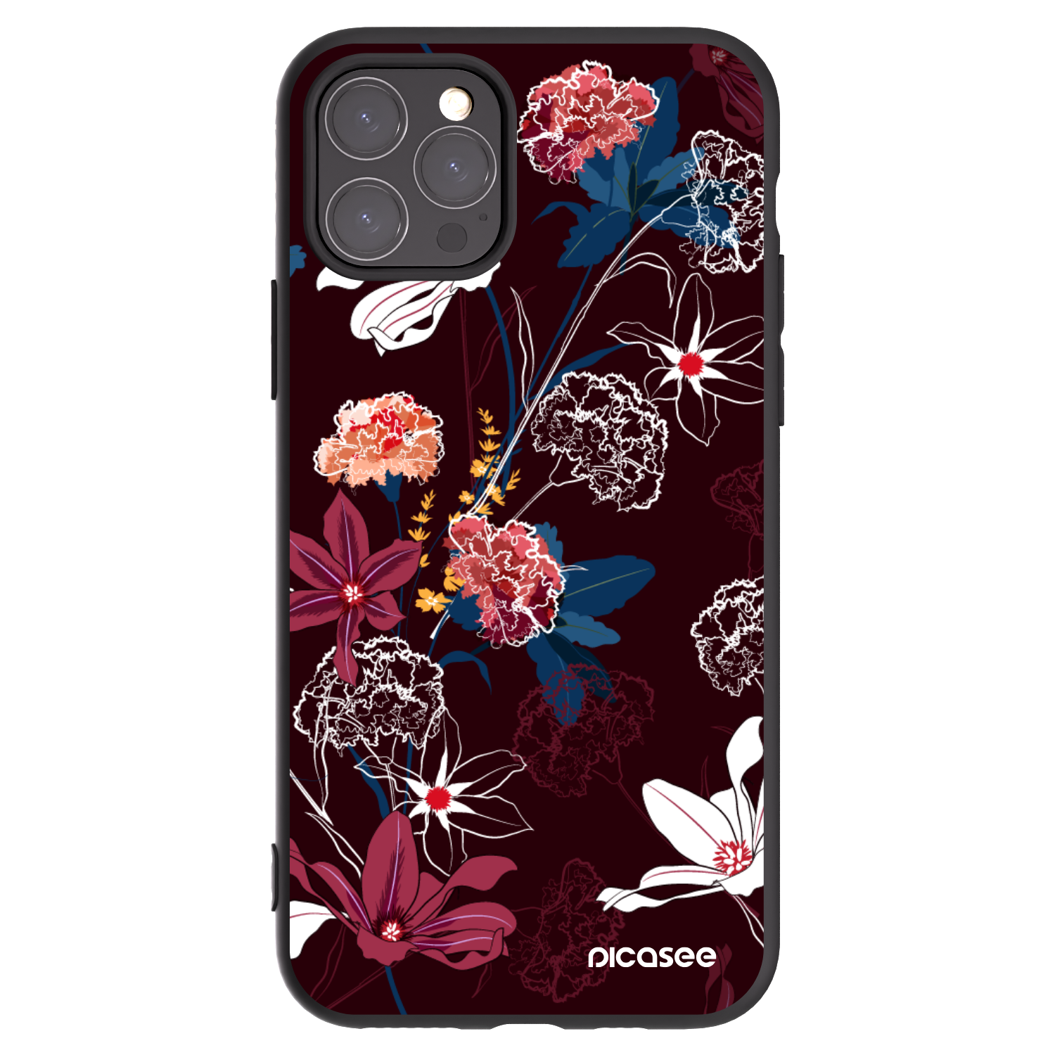 Picasee Apple iPhone 11 Pro Hülle - Schwarzes Silikon - Dark Meadow