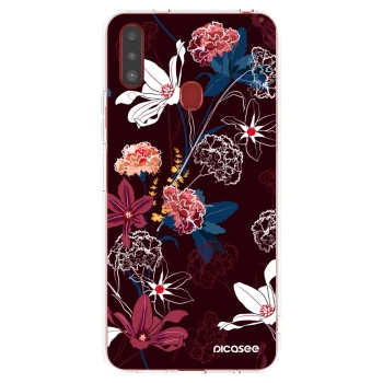 Picasee Samsung Galaxy A20s Hülle - Transparentes Silikon - Dark Meadow