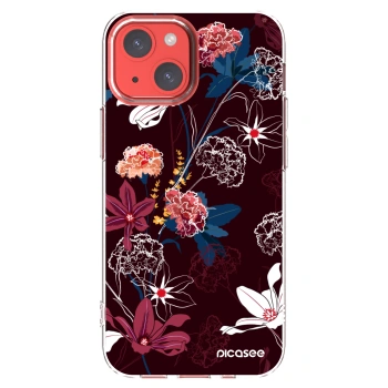 Picasee Apple iPhone 13 mini Hülle - Transparentes Silikon - Dark Meadow