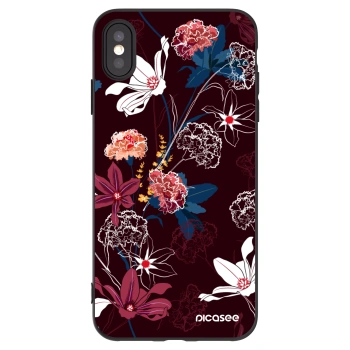 Picasee Apple iPhone XS Max Hülle - Schwarzes Silikon - Dark Meadow