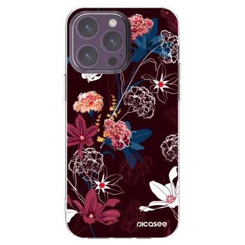 Picasee Apple iPhone 14 Pro Max Hülle - Transparentes Silikon - Dark Meadow