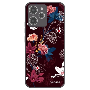 Picasee Xiaomi Redmi 12 4G Hülle - Schwarzes Silikon - Dark Meadow