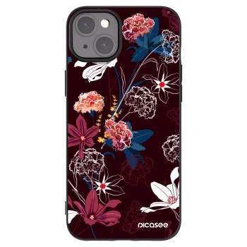 Picasee Apple iPhone 15 Plus Hülle - Schwarzes Silikon - Dark Meadow