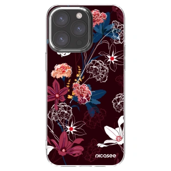 Picasee Apple iPhone 15 Pro Max Hülle - Transparentes Silikon - Dark Meadow