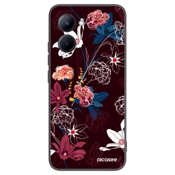 Picasee Realme C33 (2023) Hülle - Schwarzes Silikon - Dark Meadow