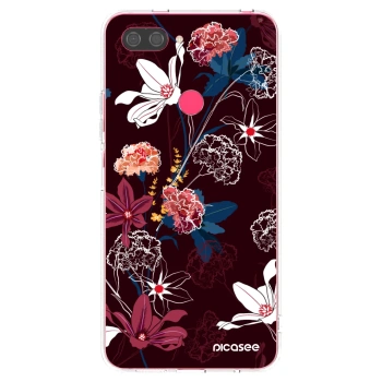 Picasee Xiaomi Mi 8 Lite Hülle - Transparentes Silikon - Dark Meadow