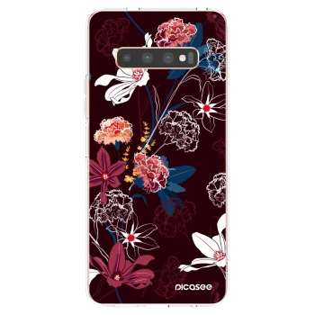 Picasee Samsung Galaxy S10 Plus G975 Hülle - Transparentes Silikon - Dark Meadow