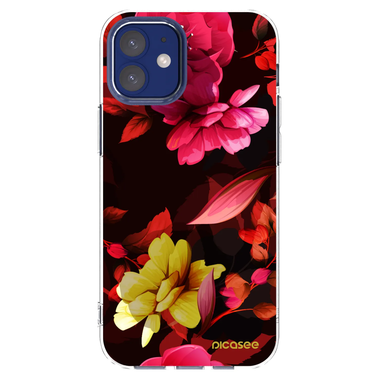 Picasee Apple iPhone 12 mini Hülle - Transparentes Silikon - Dark Peonny