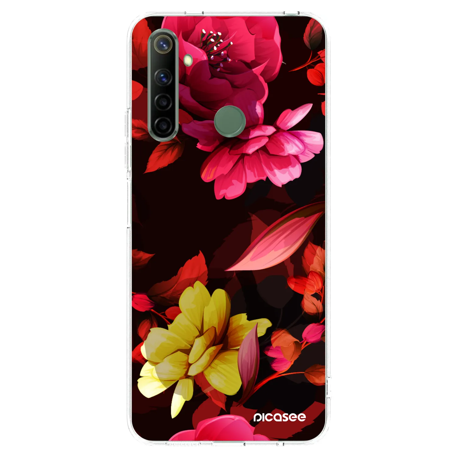 Picasee Realme 6i Hülle - Transparentes Silikon - Dark Peonny