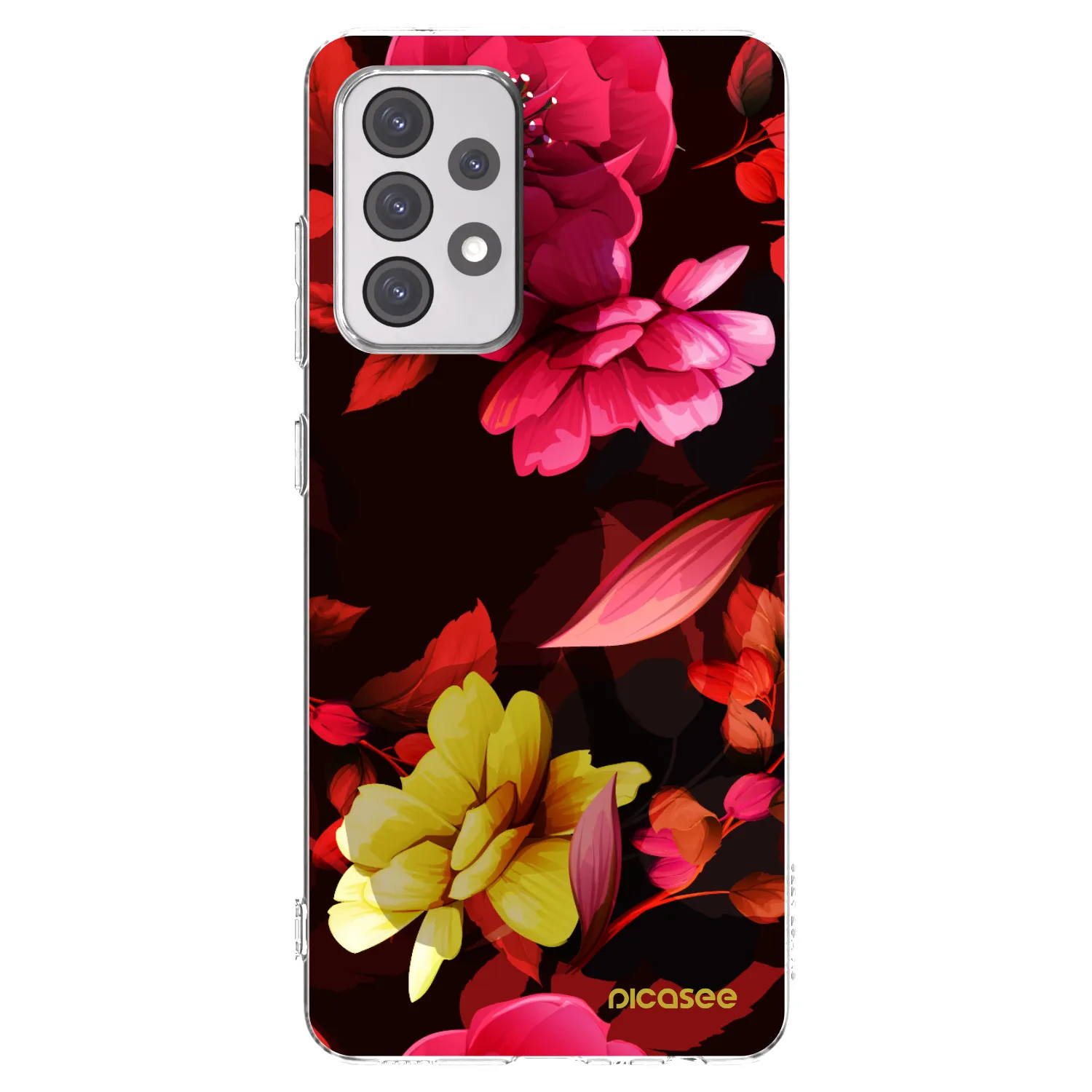 Picasee Samsung Galaxy A52 5G A525F Hülle - Transparentes Silikon - Dark Peonny