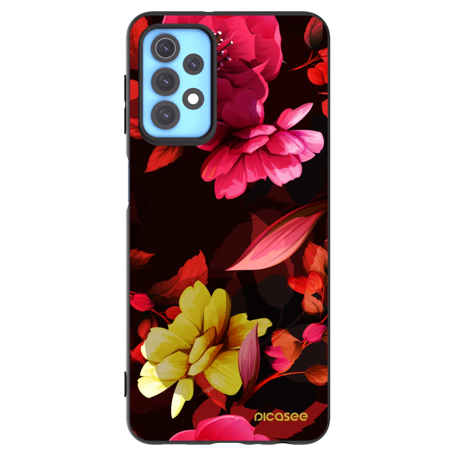 Picasee Samsung Galaxy A32 4G SM-A325F Hülle - Schwarzes Silikon - Dark Peonny