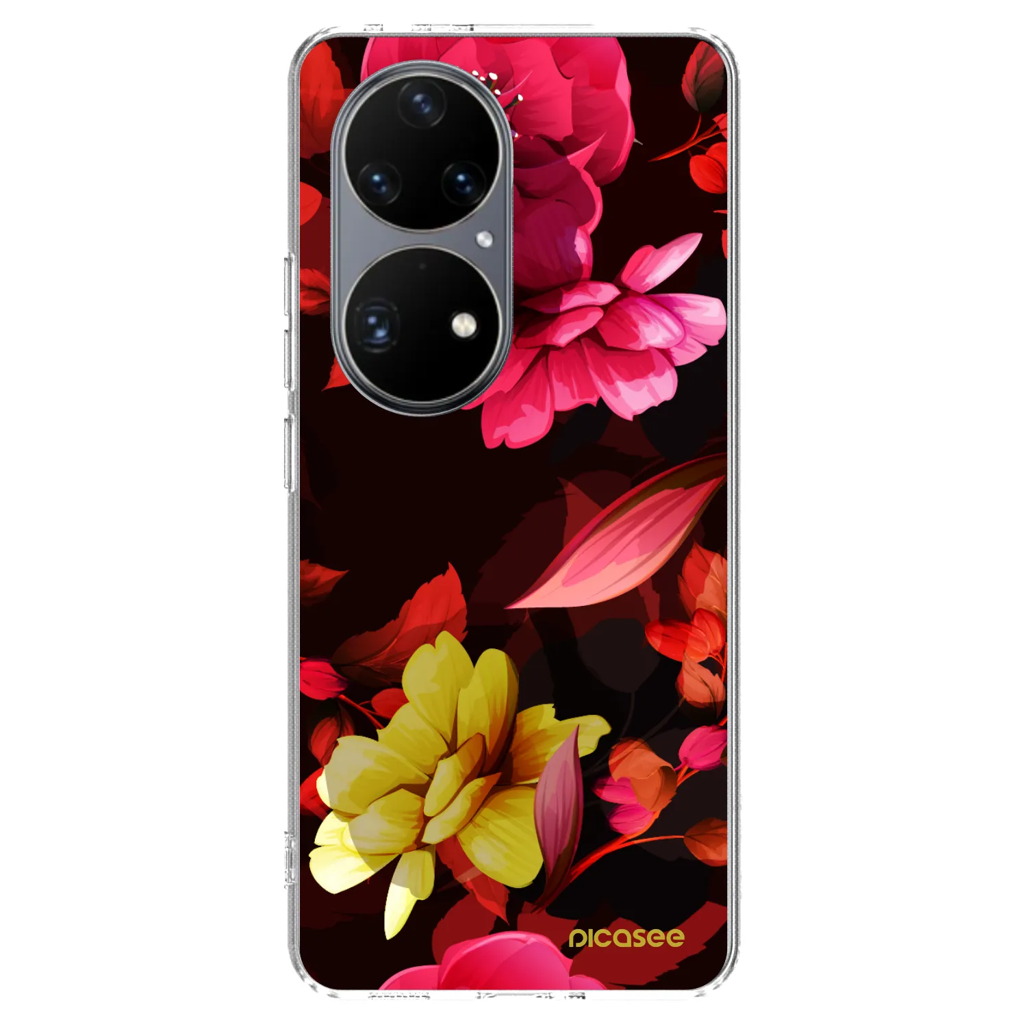Picasee Huawei P50 Hülle - Transparentes Silikon - Dark Peonny
