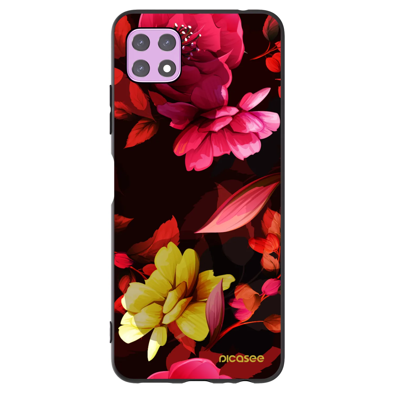 Picasee Samsung Galaxy A22 A226B 5G Hülle - Schwarzes Silikon - Dark Peonny