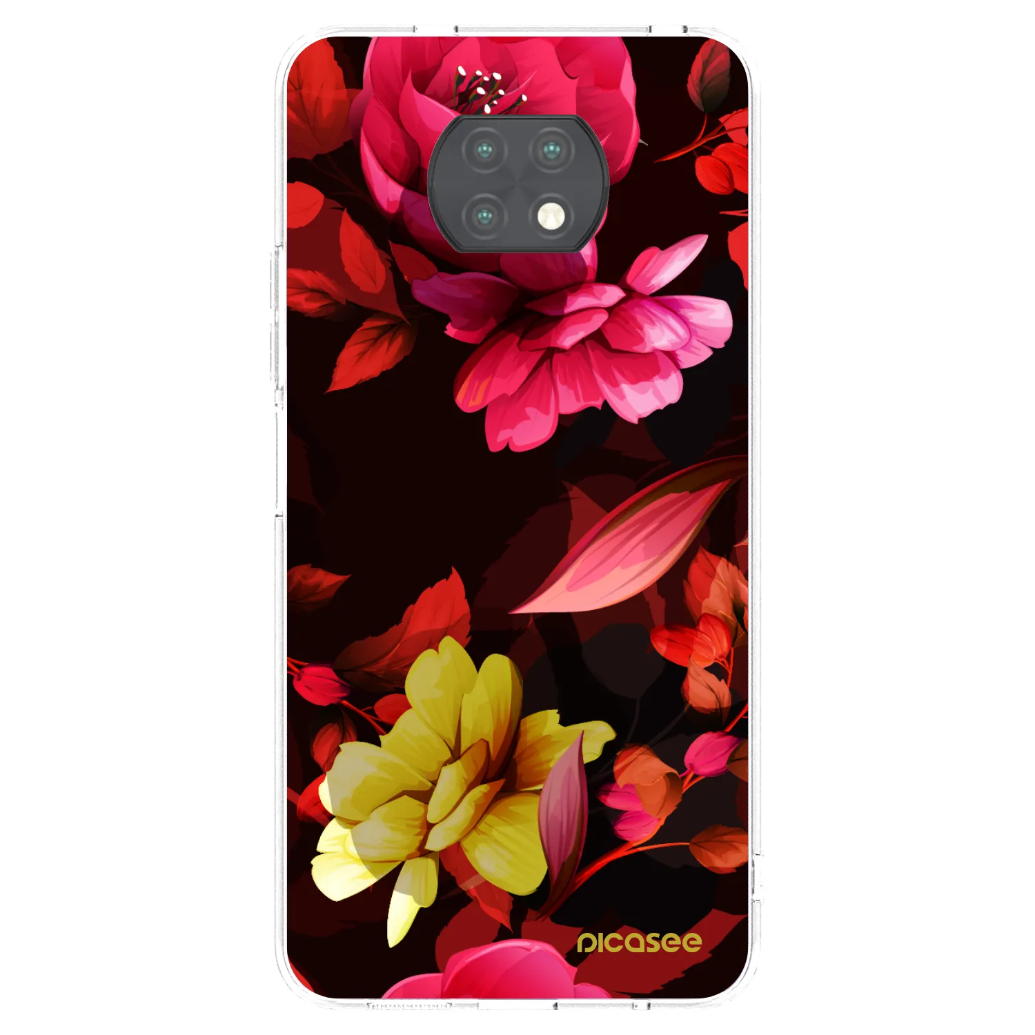 Picasee Xiaomi Redmi Note 9T Hülle - Transparentes Silikon - Dark Peonny
