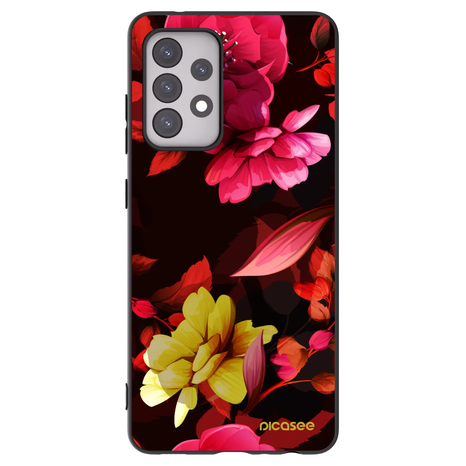 Picasee Samsung Galaxy A52s 5G A528B Hülle - Schwarzes Silikon - Dark Peonny
