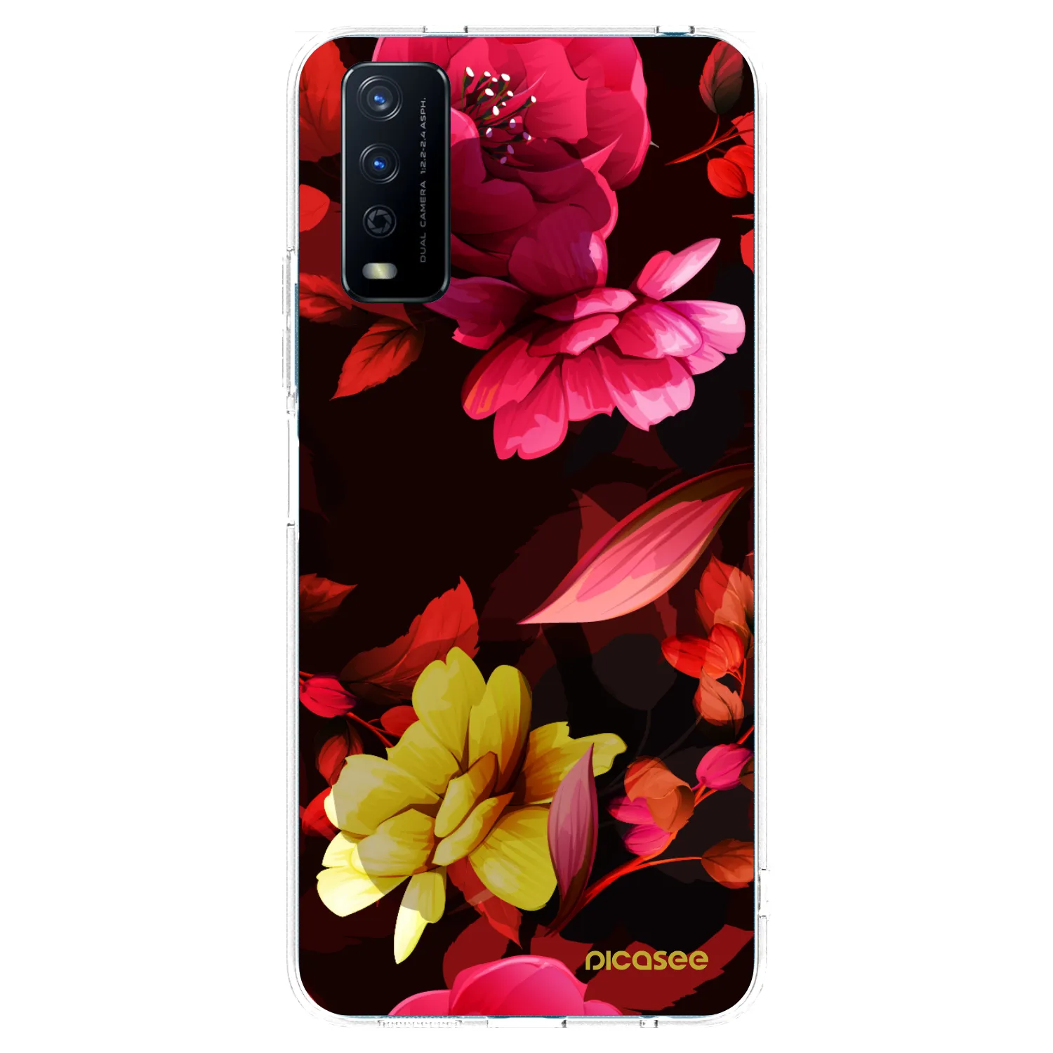 Picasee Vivo Y11s Hülle - Transparentes Silikon - Dark Peonny