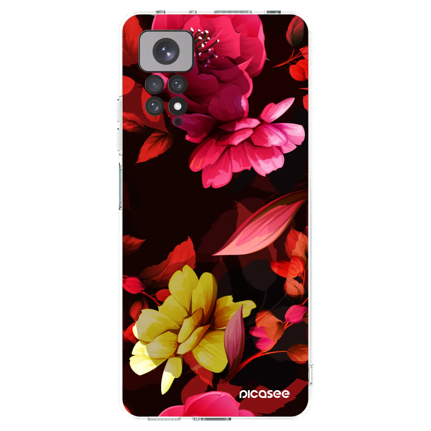 Picasee Xiaomi Redmi Note 11S 4G Hülle - Transparentes Silikon - Dark Peonny
