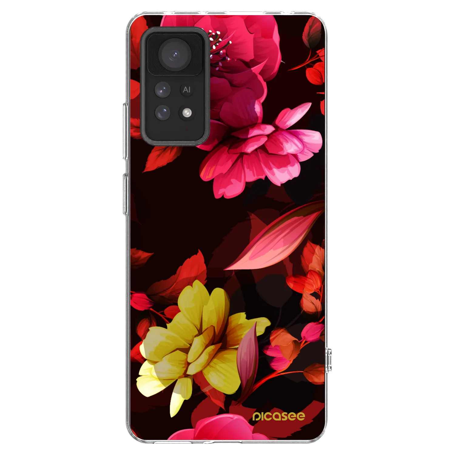 Picasee Xiaomi Redmi Note 11 Pro 5G Hülle - Transparentes Silikon - Dark Peonny