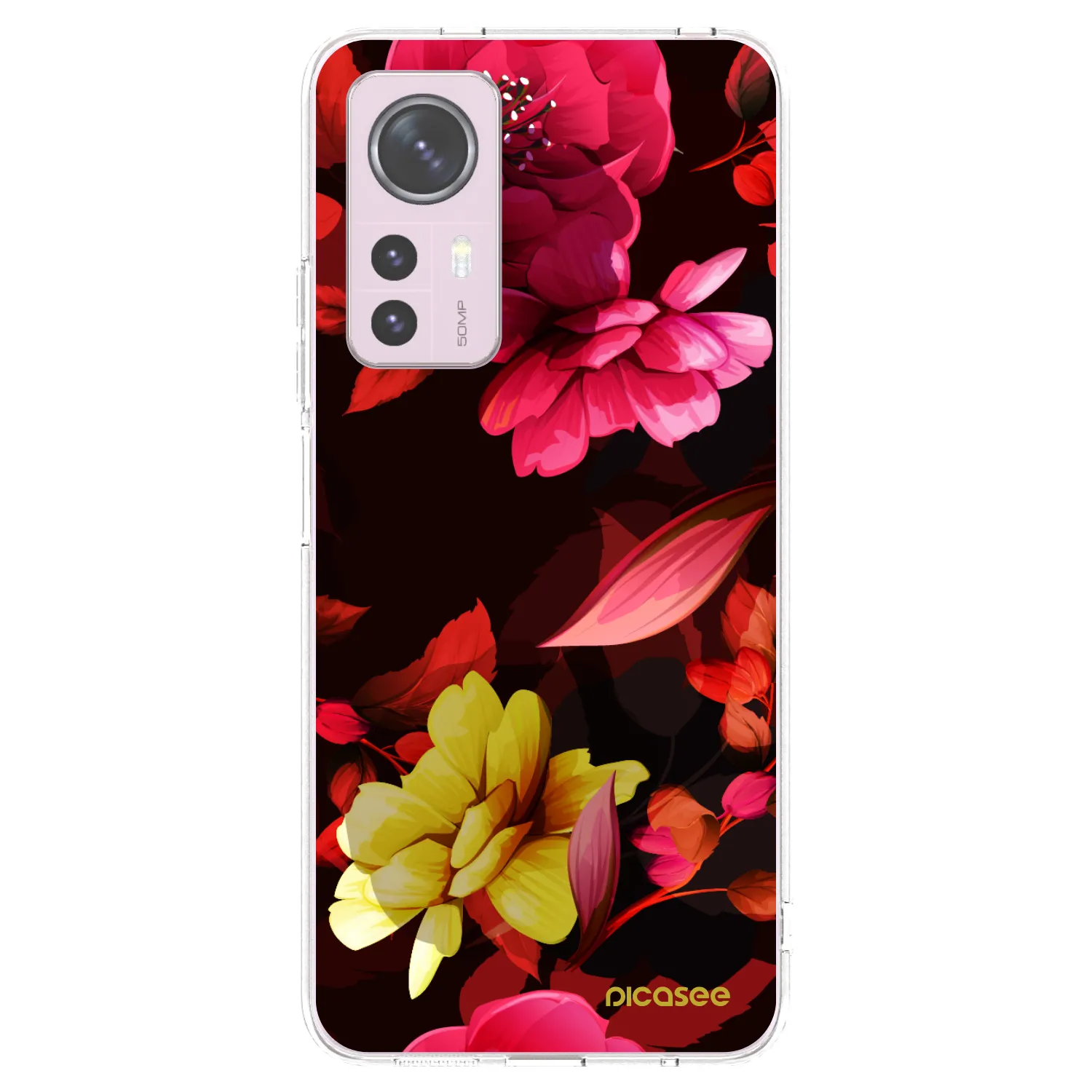 Picasee Xiaomi 12 Hülle - Transparentes Silikon - Dark Peonny