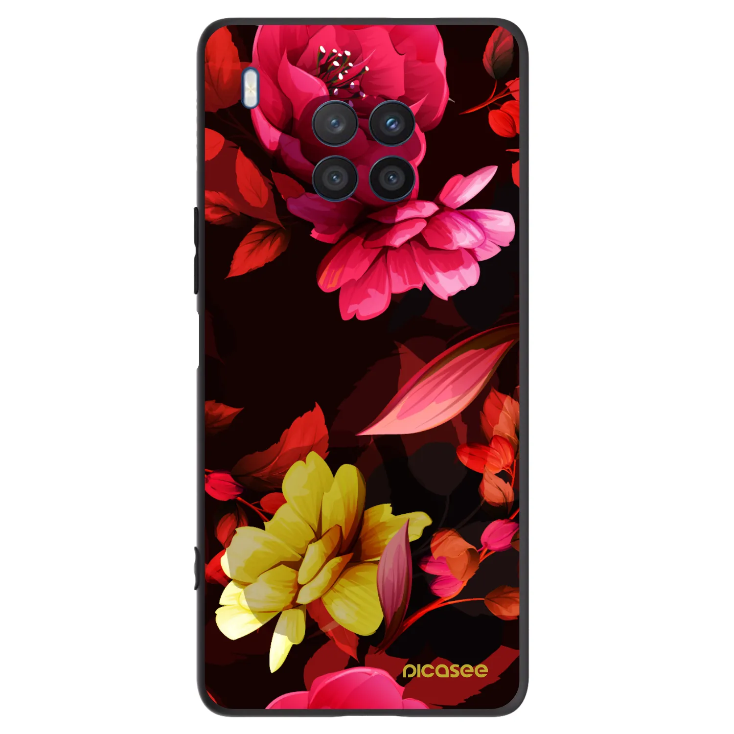 Picasee Honor 50 Lite Hülle - Schwarzes Silikon - Dark Peonny