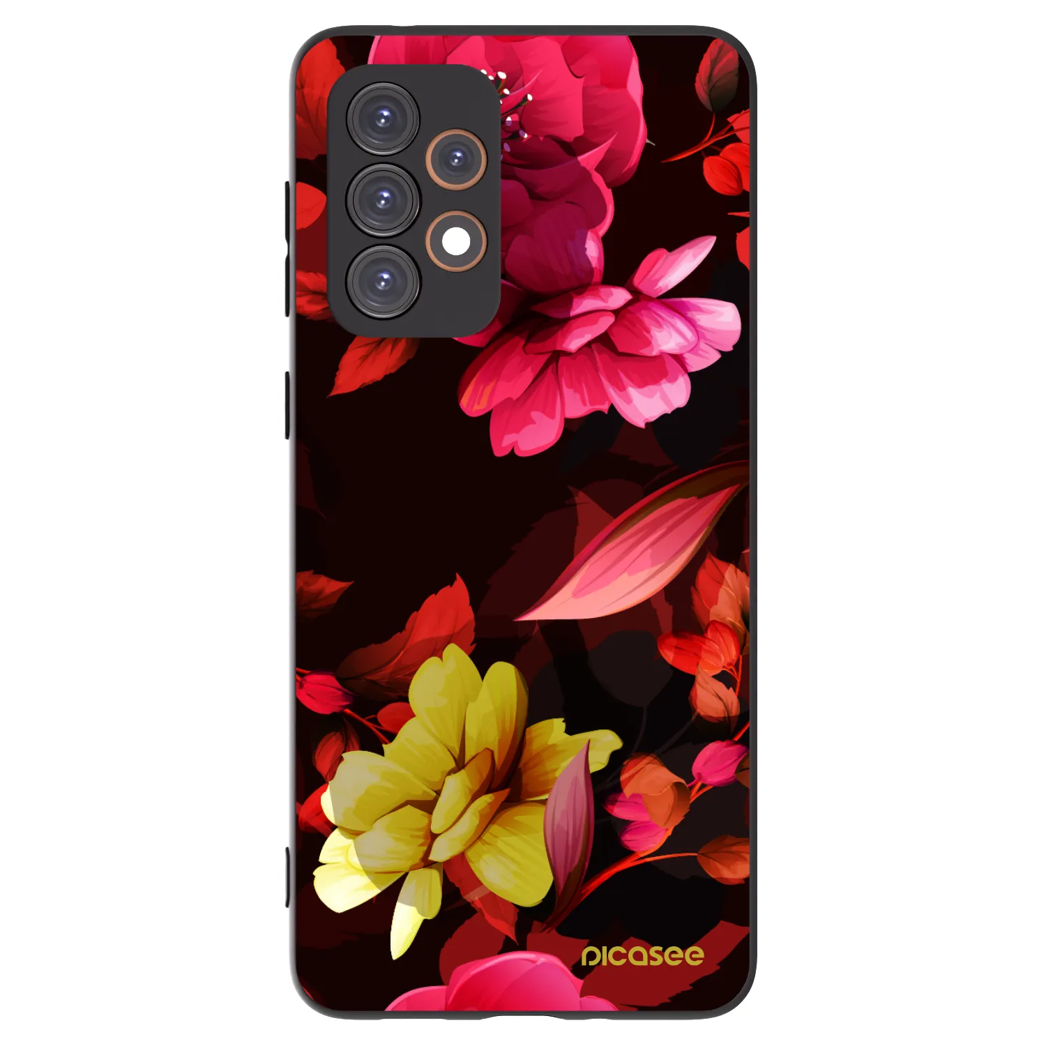 Picasee Samsung Galaxy A33 5G A336 Hülle - Schwarzes Silikon - Dark Peonny
