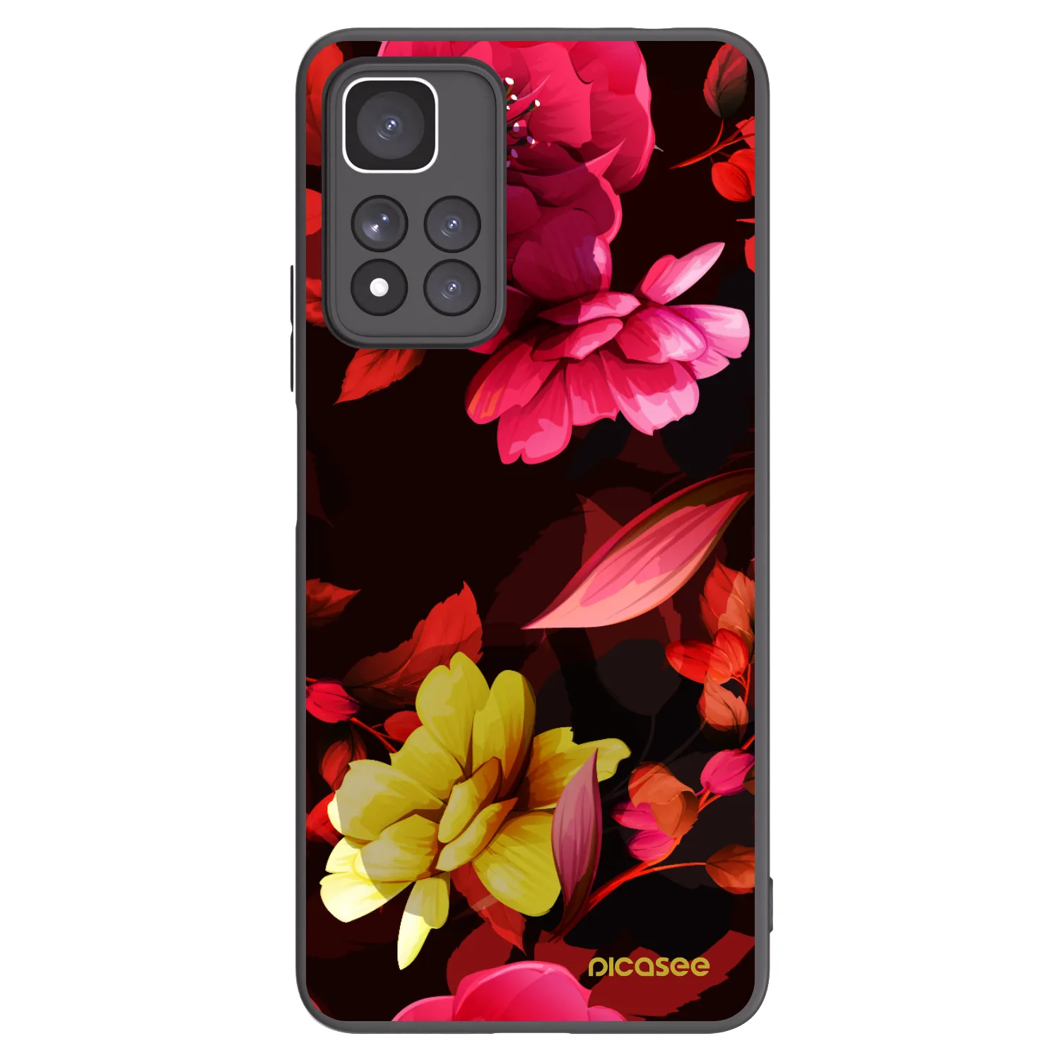 Picasee Xiaomi Redmi Note 11 Pro+ 5G Hülle - Schwarzes Silikon - Dark Peonny