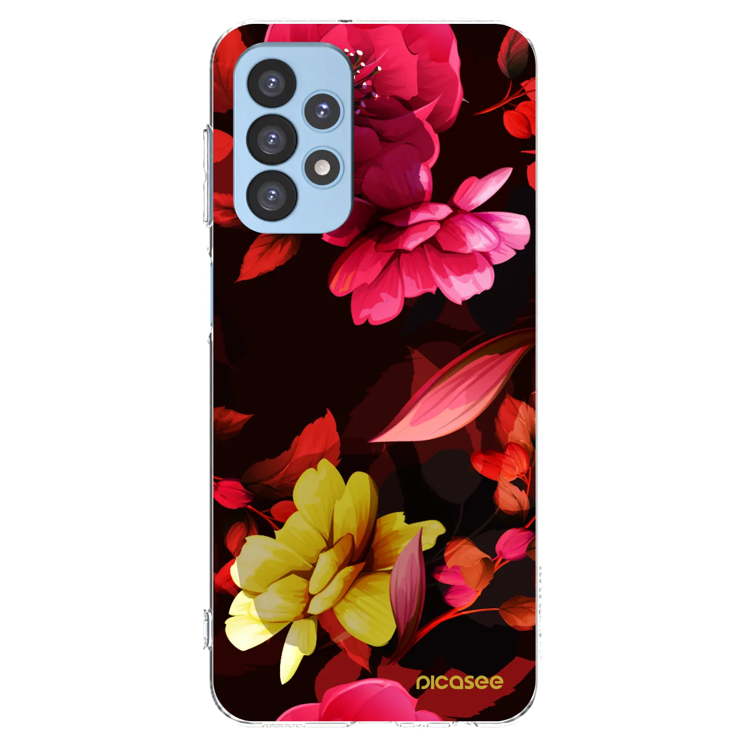 Picasee Samsung Galaxy A23 A235F 4G Hülle - Transparentes Silikon - Dark Peonny