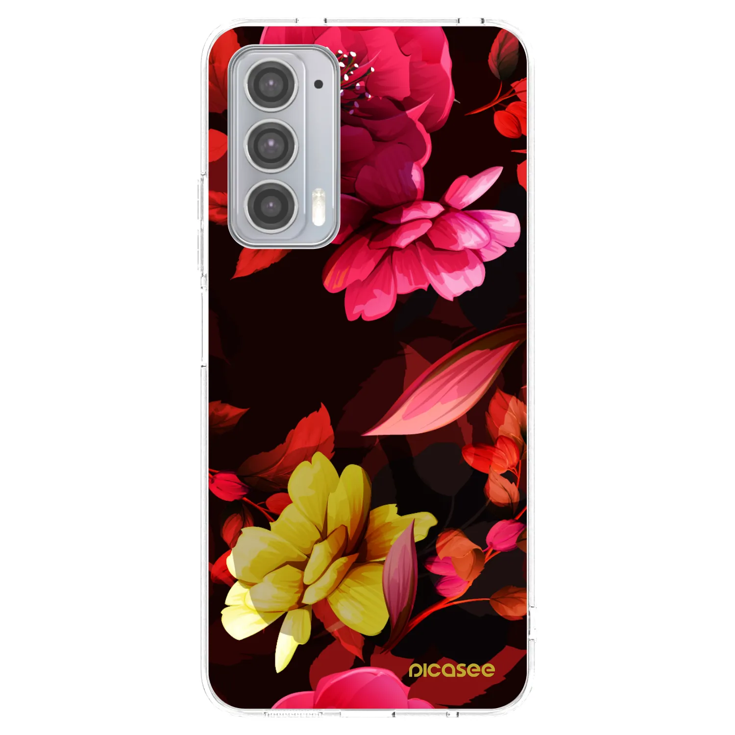 Picasee Motorola Edge 20 Hülle - Transparentes Silikon - Dark Peonny