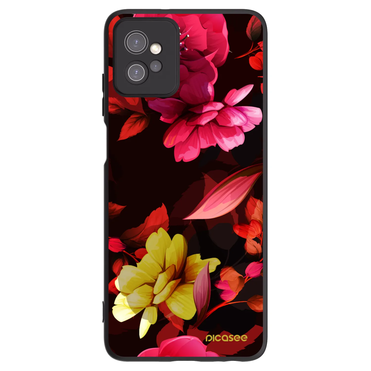 Picasee Motorola Moto G32 Hülle - Schwarzes Silikon - Dark Peonny