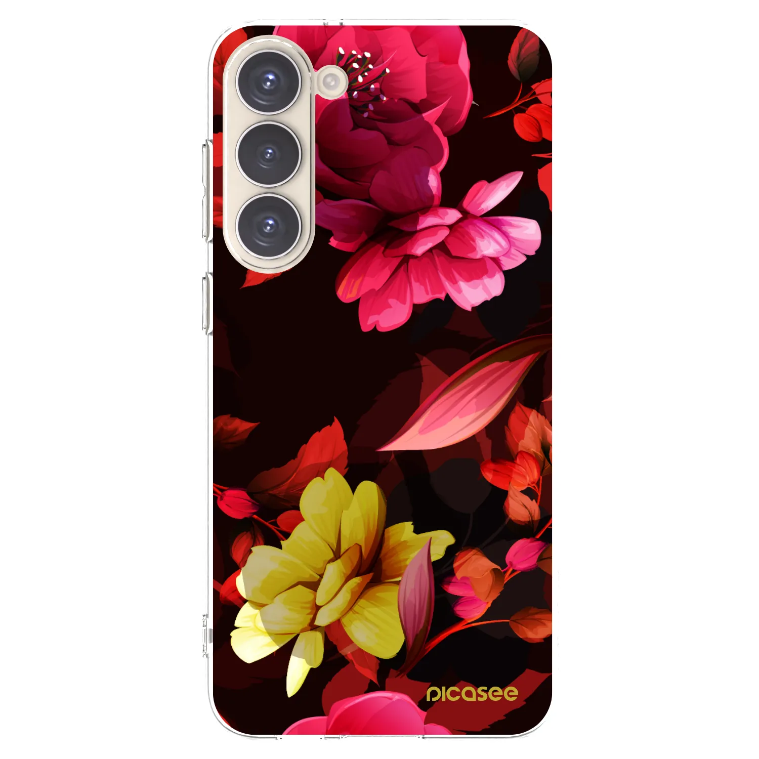 Picasee Samsung Galaxy S23+ 5G Hülle - Transparentes Silikon - Dark Peonny