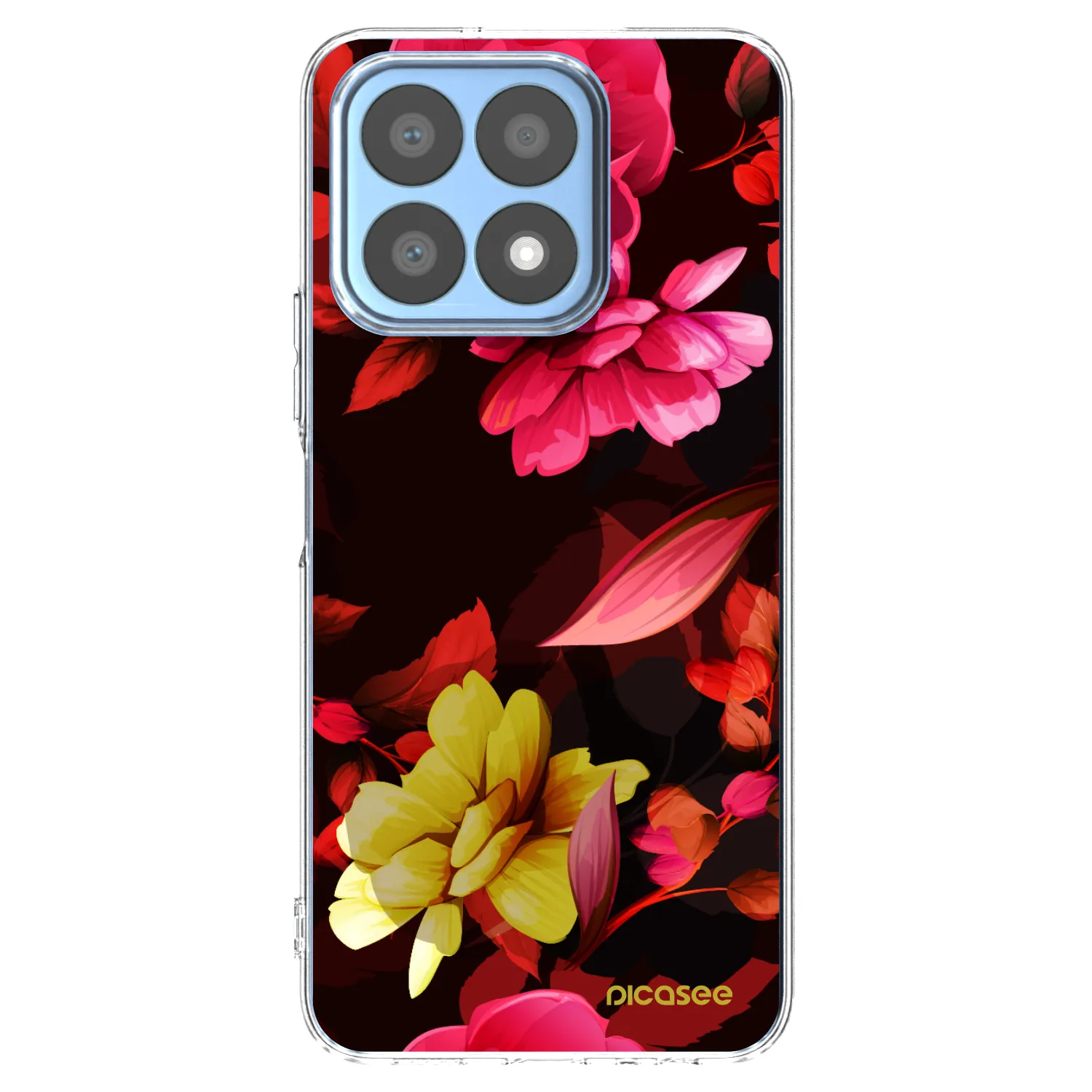 Picasee Honor X8a Hülle - Transparentes Silikon - Dark Peonny
