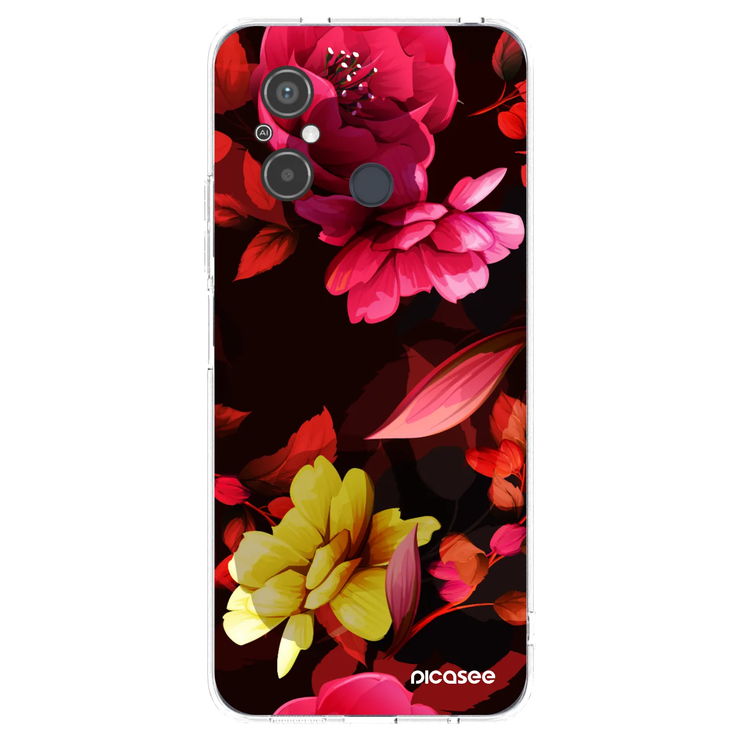 Picasee Xiaomi Redmi 12C Hülle - Transparentes Silikon - Dark Peonny