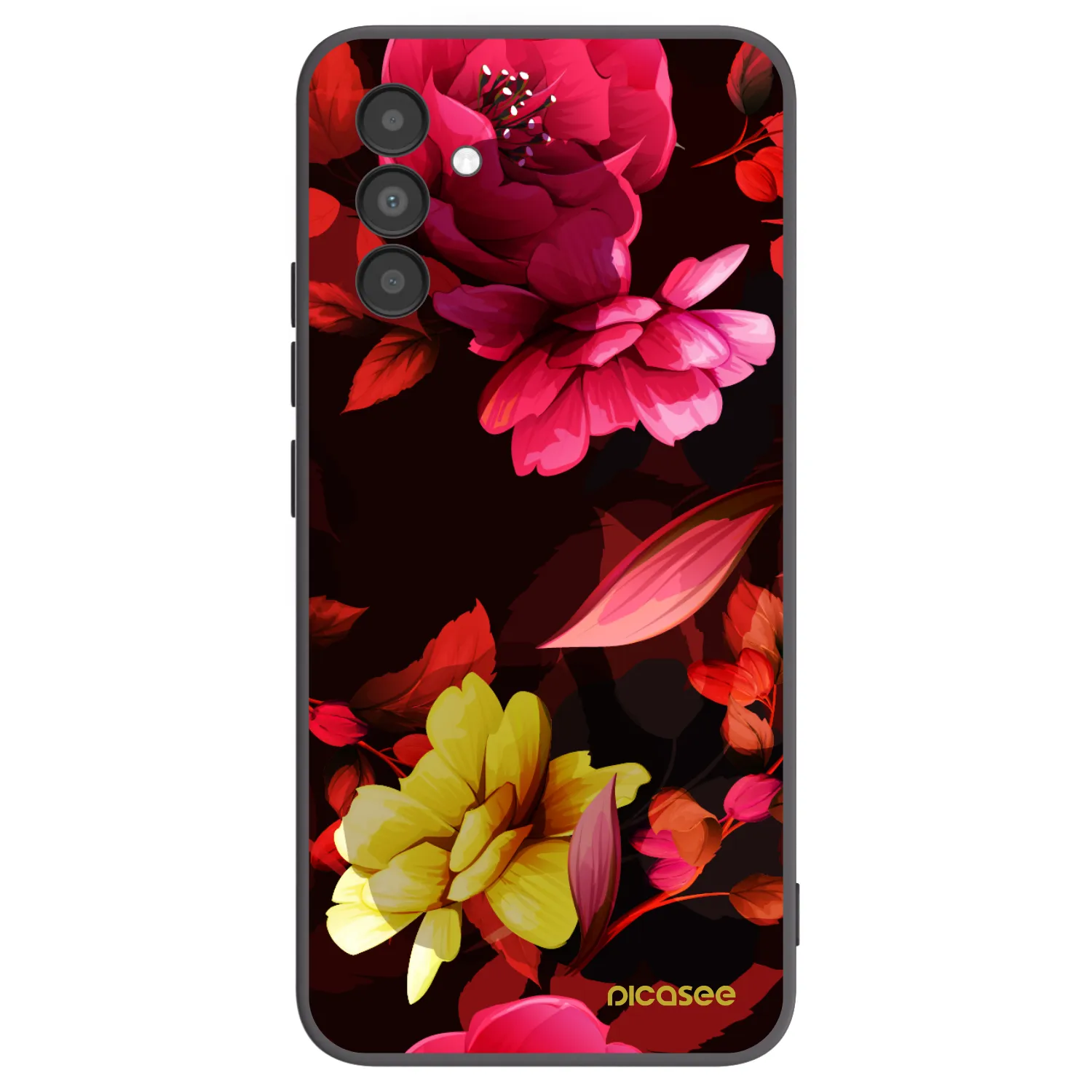 Picasee Samsung Galaxy A04s A047F Hülle - Schwarzes Silikon - Dark Peonny