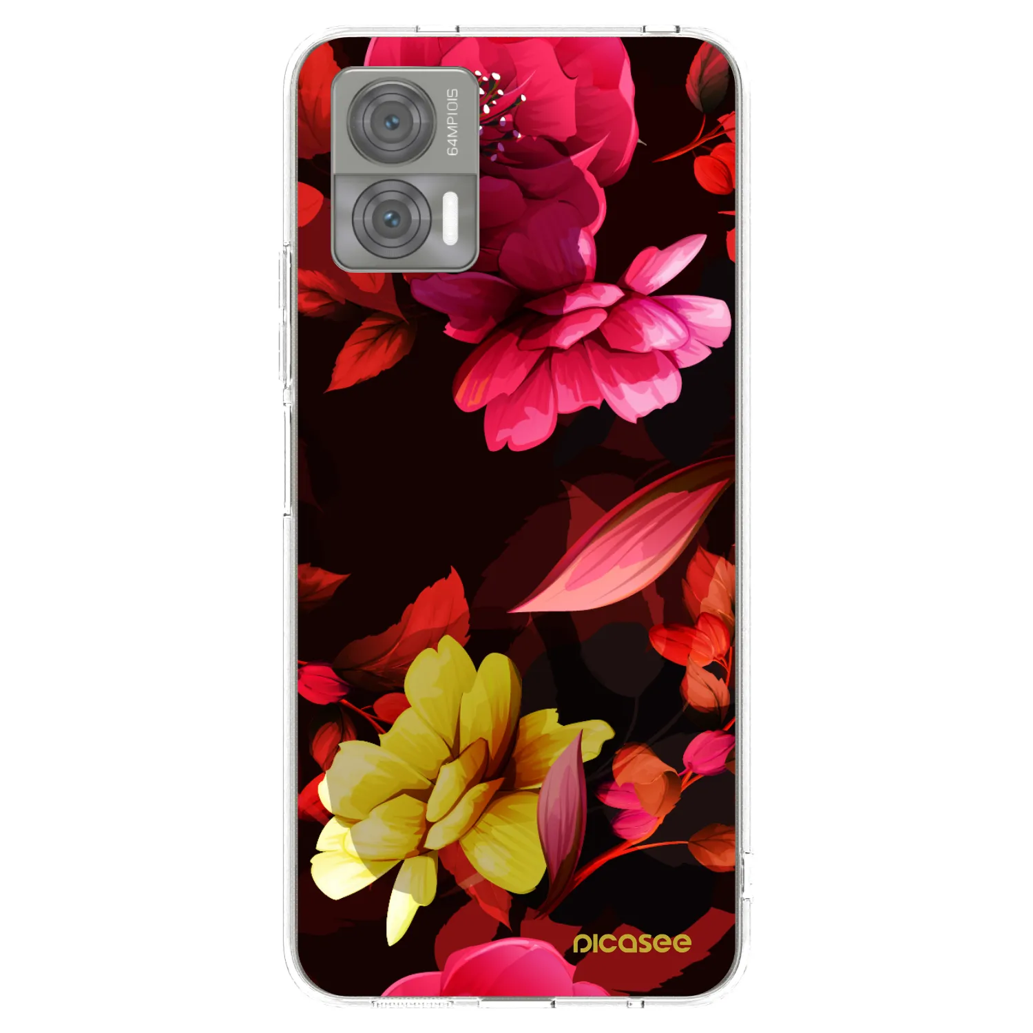 Picasee Motorola Edge 30 Neo Hülle - Transparentes Silikon - Dark Peonny