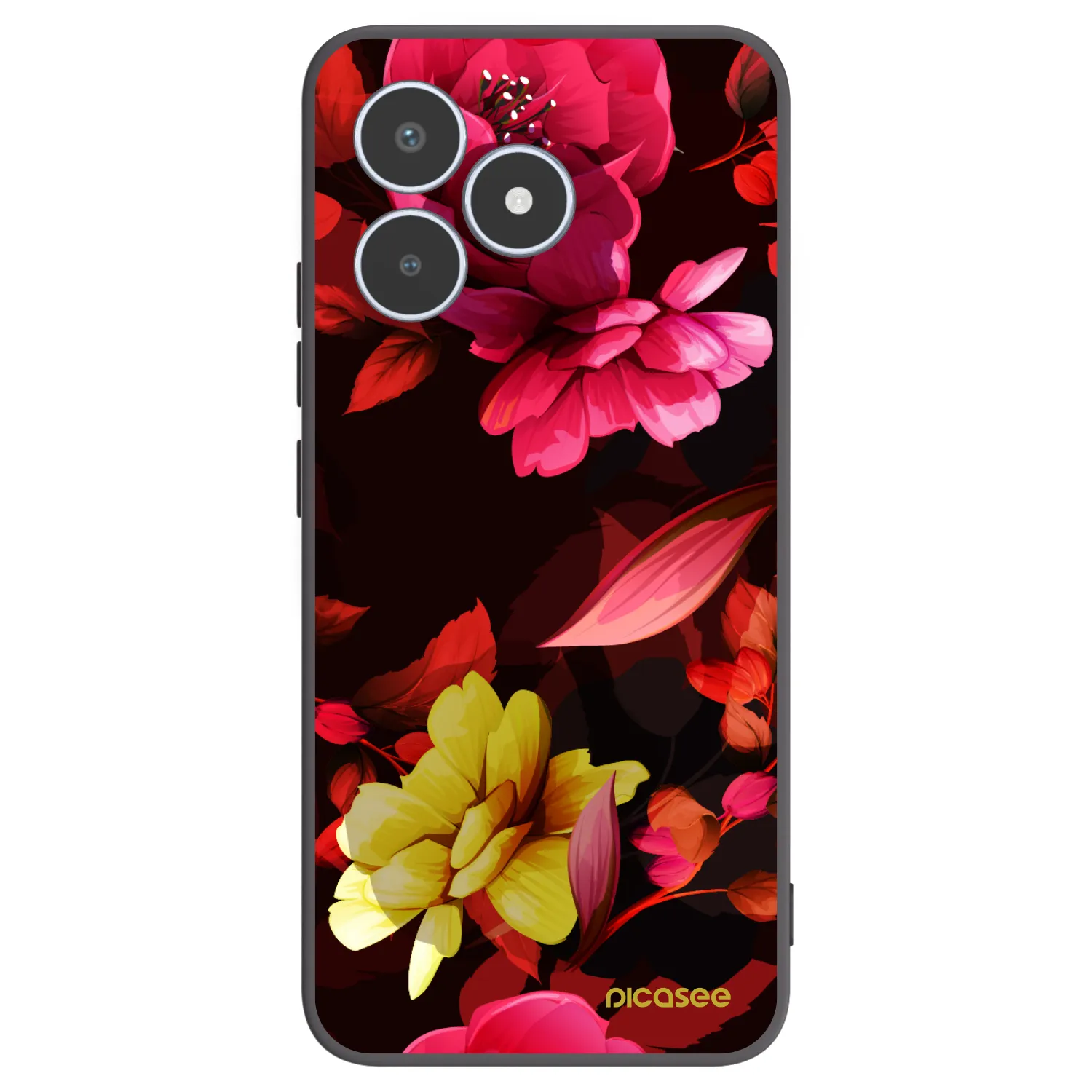 Picasee Realme C53 Hülle - Schwarzes Silikon - Dark Peonny