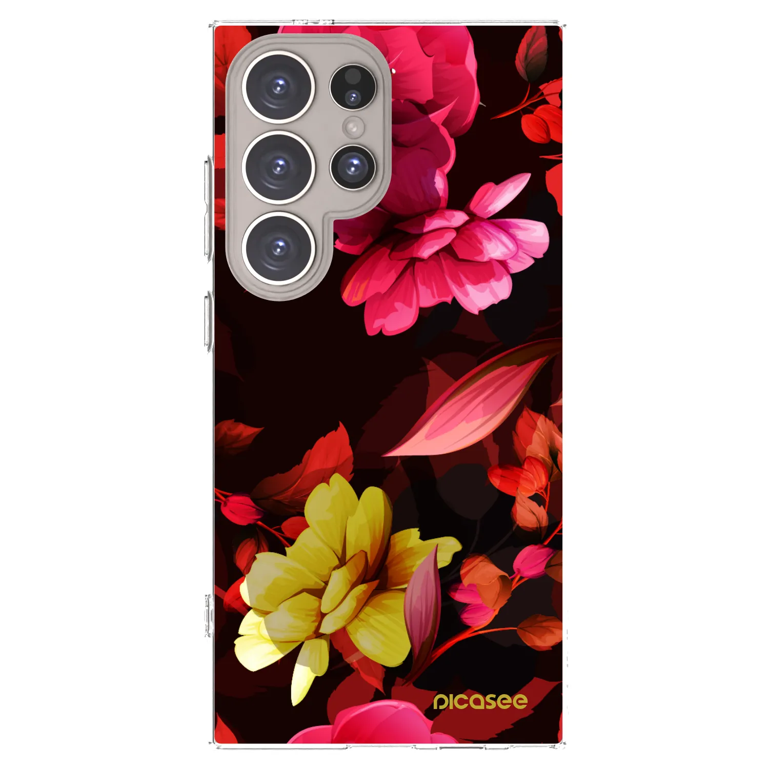 Picasee Samsung Galaxy S24 Ultra S928B 5G Hülle - Transparentes Silikon - Dark Peonny