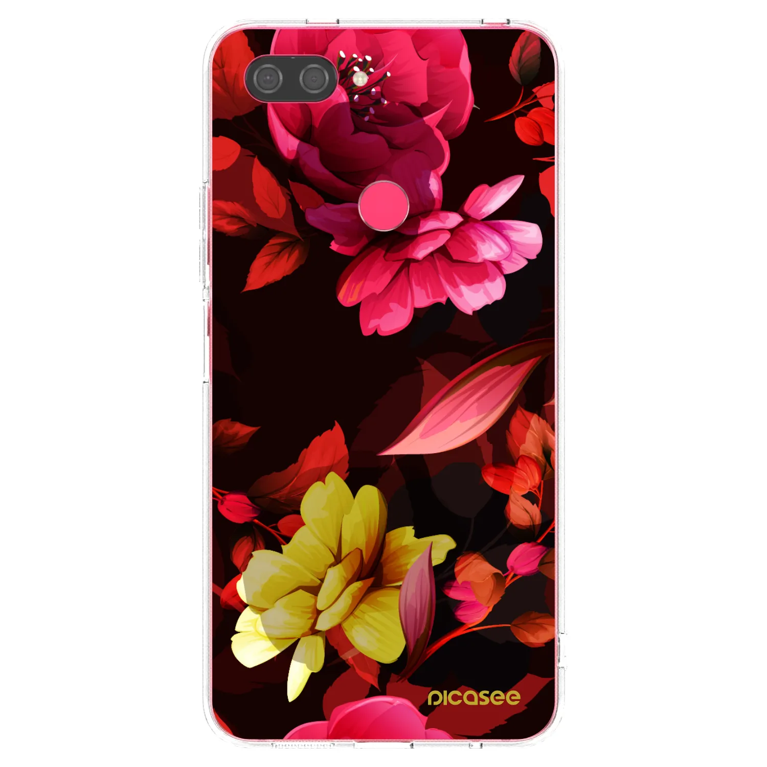 Picasee Xiaomi Mi 8 Lite Hülle - Transparentes Silikon - Dark Peonny
