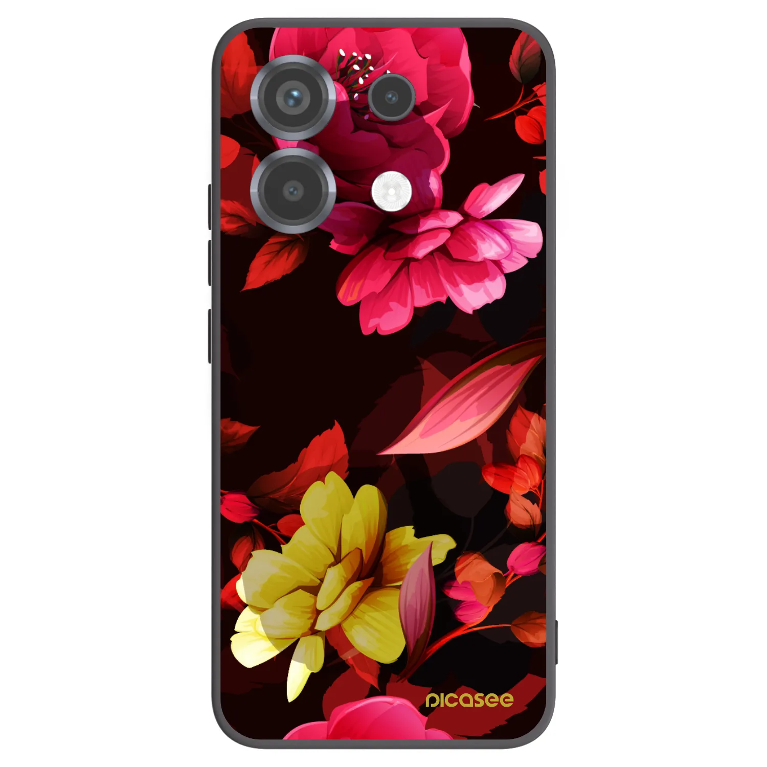 Picasee Xiaomi Poco X6 Hülle - Schwarzes Silikon - Dark Peonny