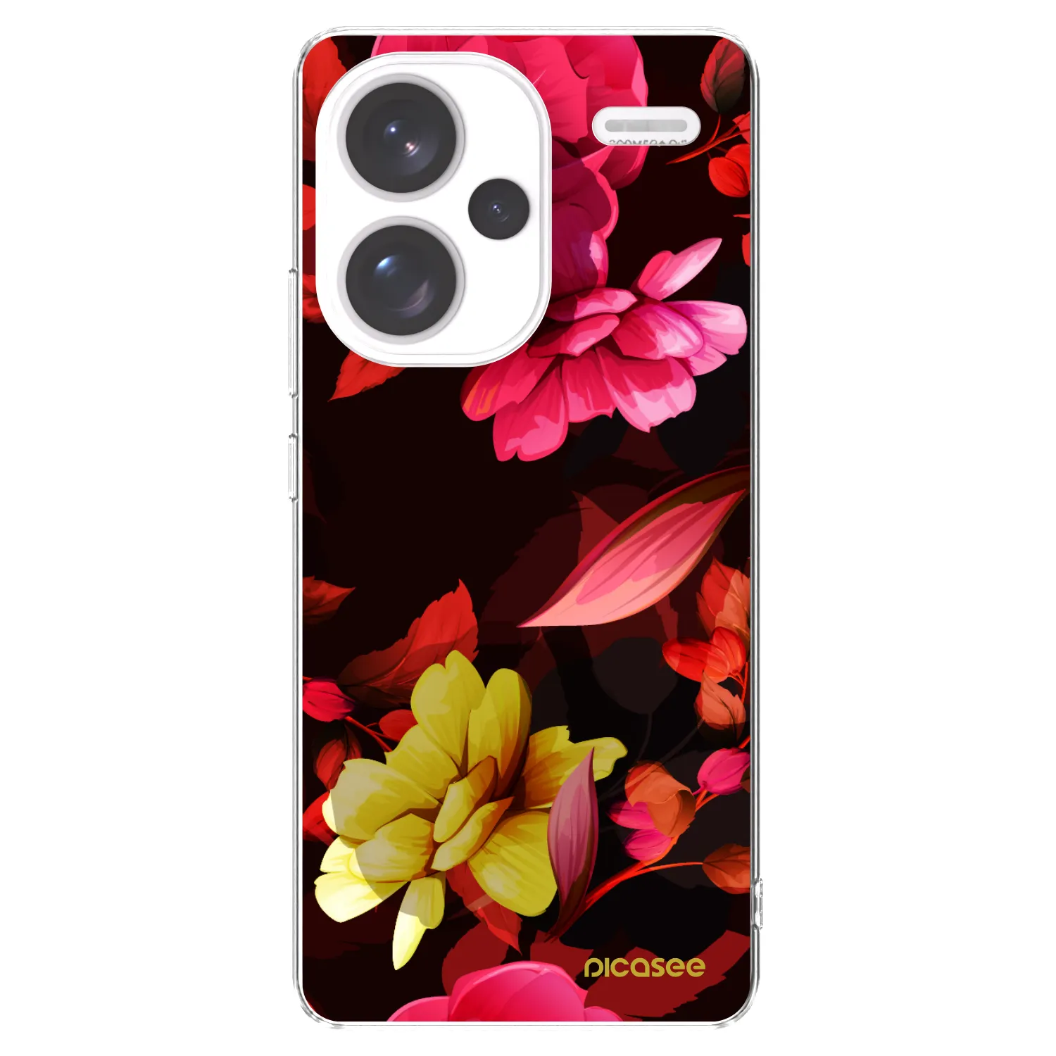 Picasee Xiaomi Redmi Note 13 Pro+ 5G Hülle - Transparentes Silikon - Dark Peonny