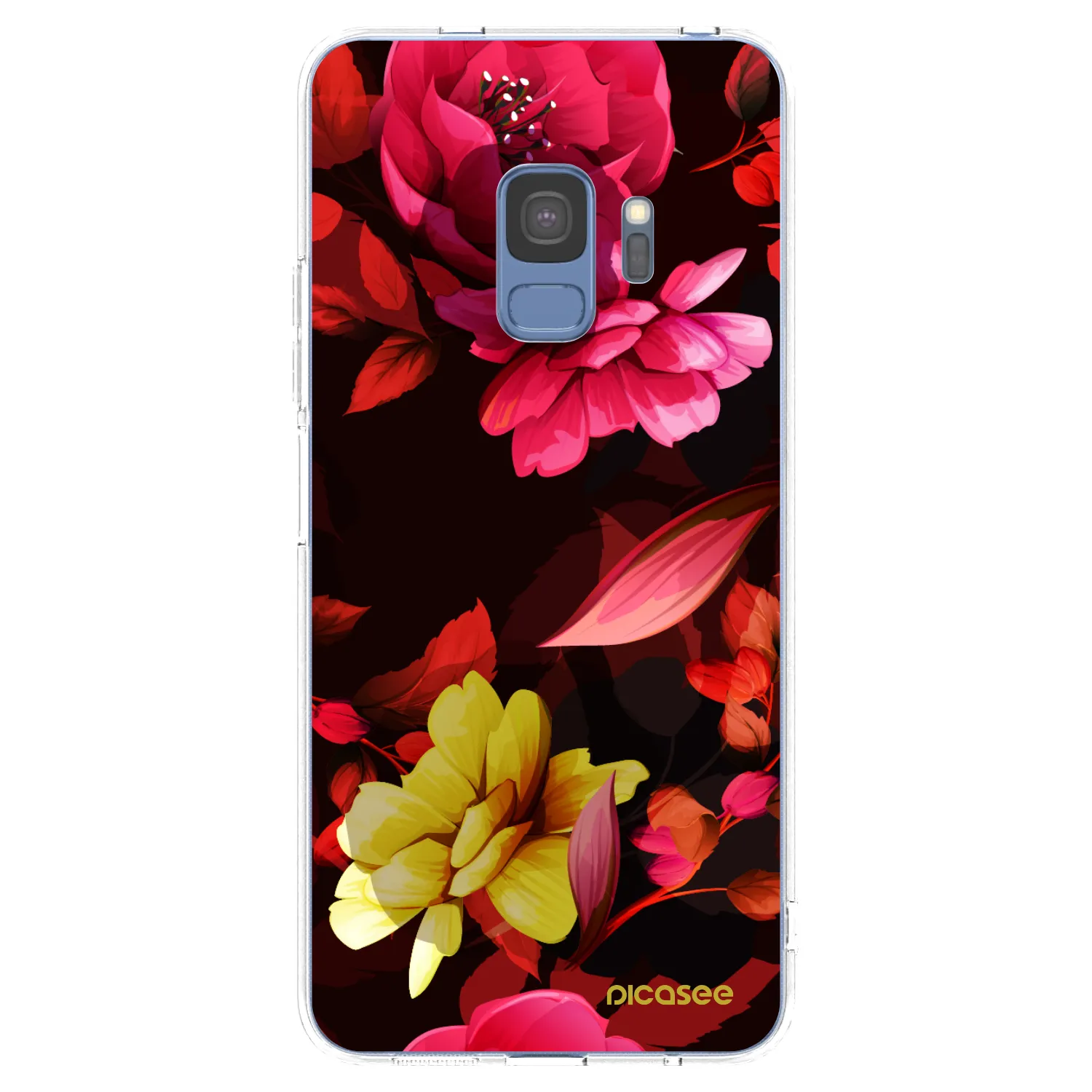 Picasee Samsung Galaxy S9 G960F Hülle - Transparentes Silikon - Dark Peonny