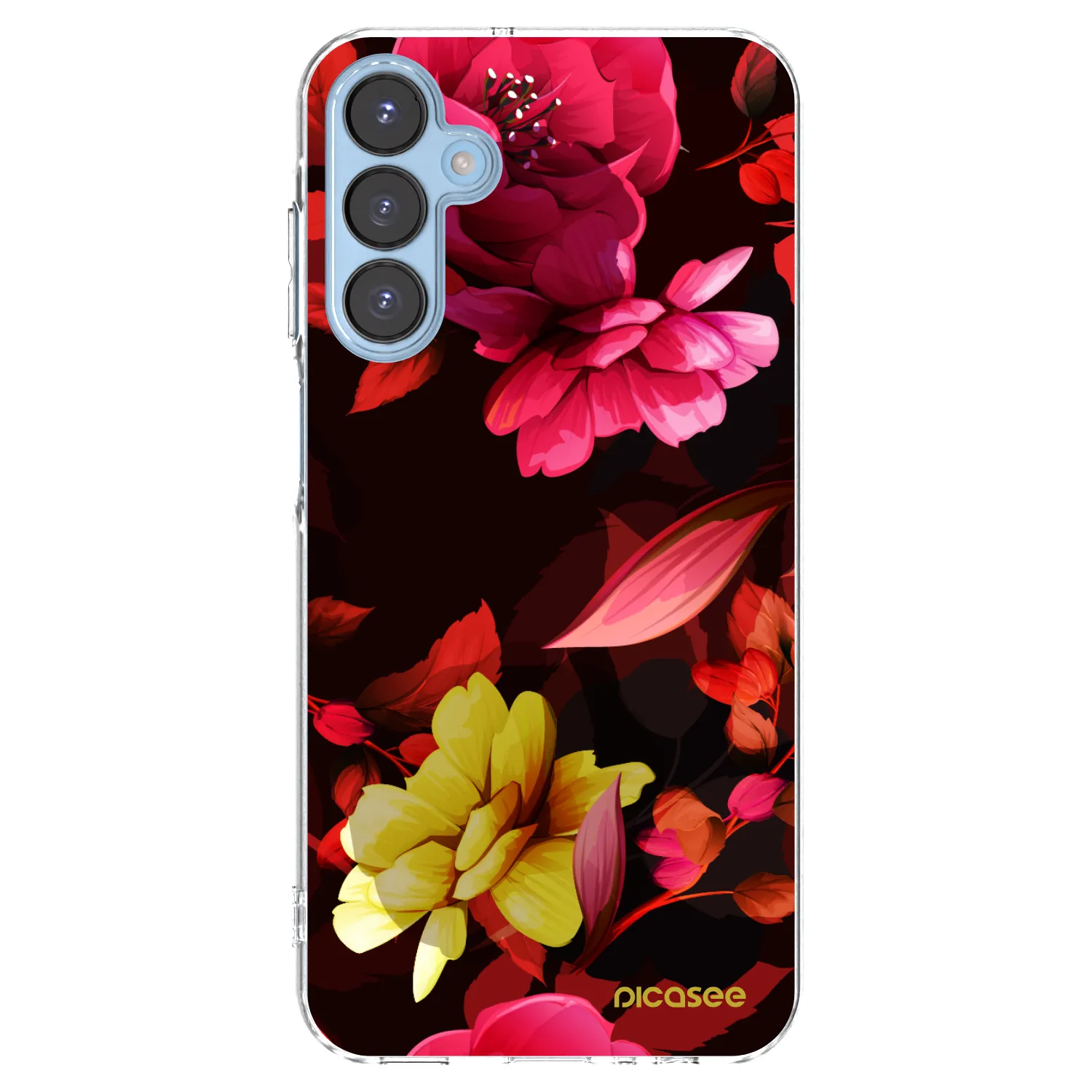 Picasee Samsung Galaxy A15 A156B 5G Hülle - Transparentes Silikon - Dark Peonny