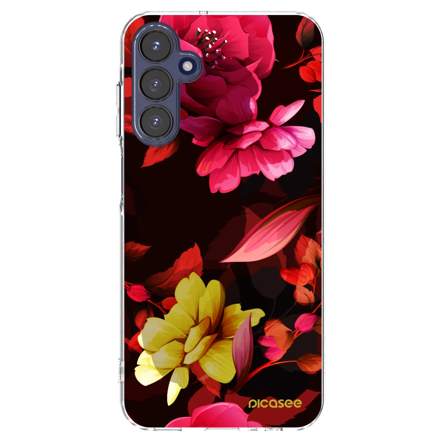 Picasee Samsung Galaxy A15 A155F 4G Hülle - Transparentes Silikon - Dark Peonny