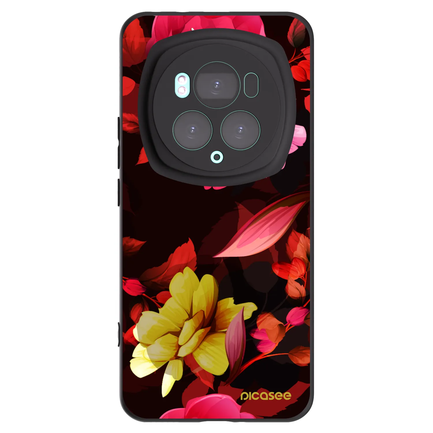 Picasee Honor Magic6 Pro Hülle - Schwarzes Silikon - Dark Peonny