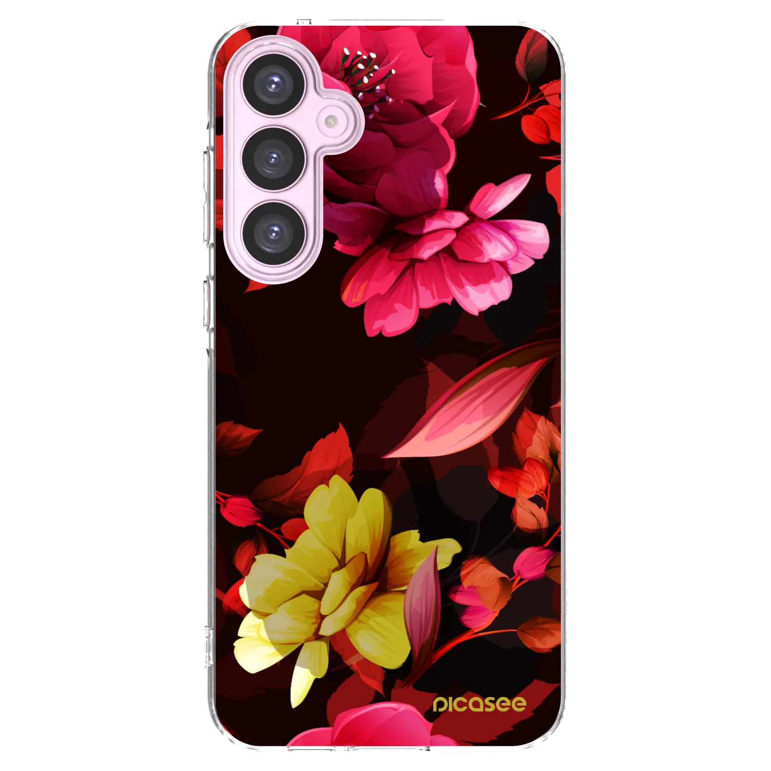 Picasee Samsung Galaxy A55 5G A556B Hülle - Transparentes Silikon - Dark Peonny