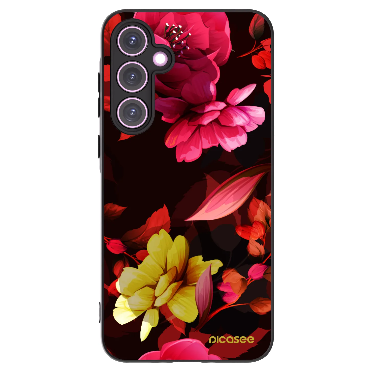 Picasee Samsung Galaxy A35 5G A356B Hülle - Schwarzes Silikon - Dark Peonny