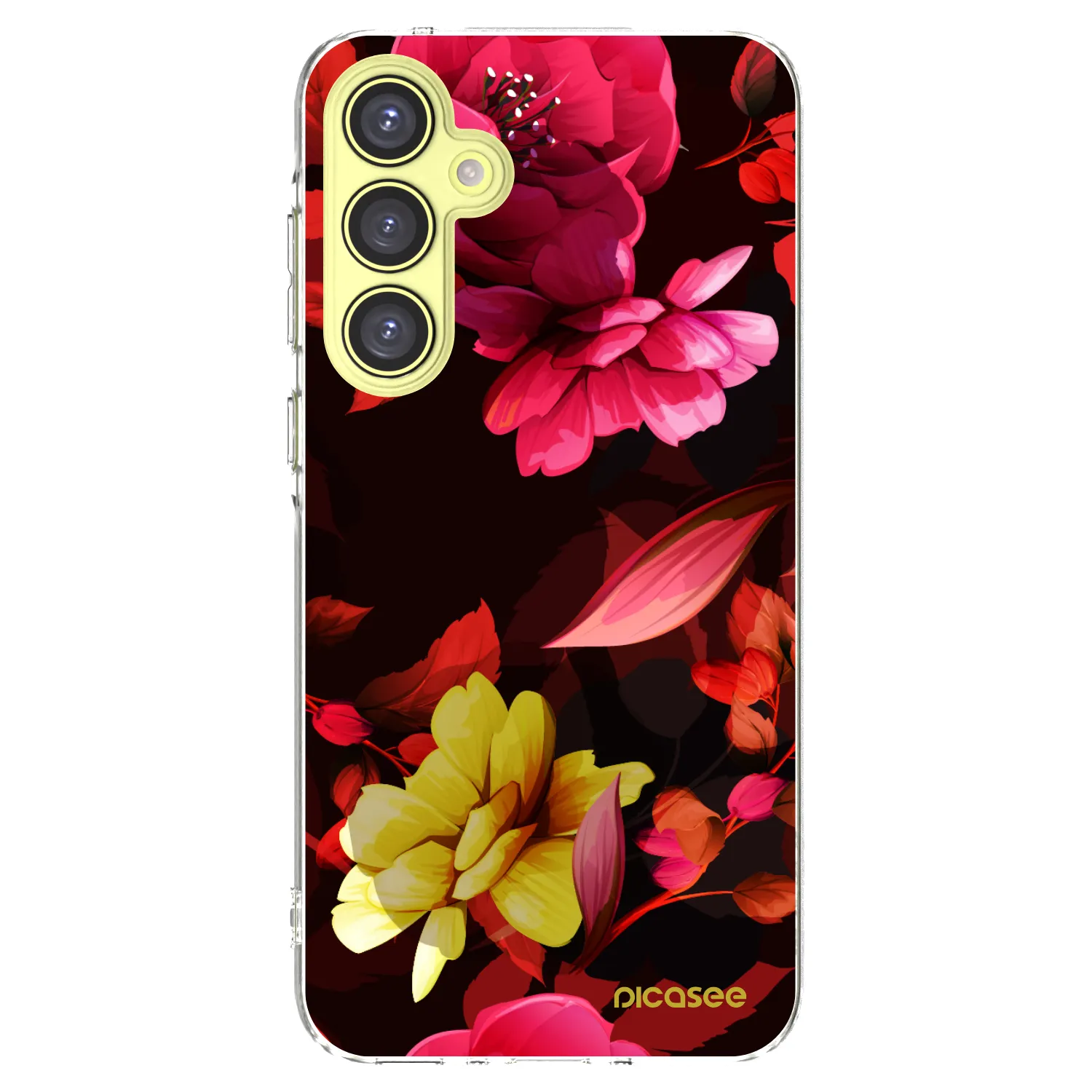 Picasee Samsung Galaxy A35 5G A356B Hülle - Transparentes Silikon - Dark Peonny