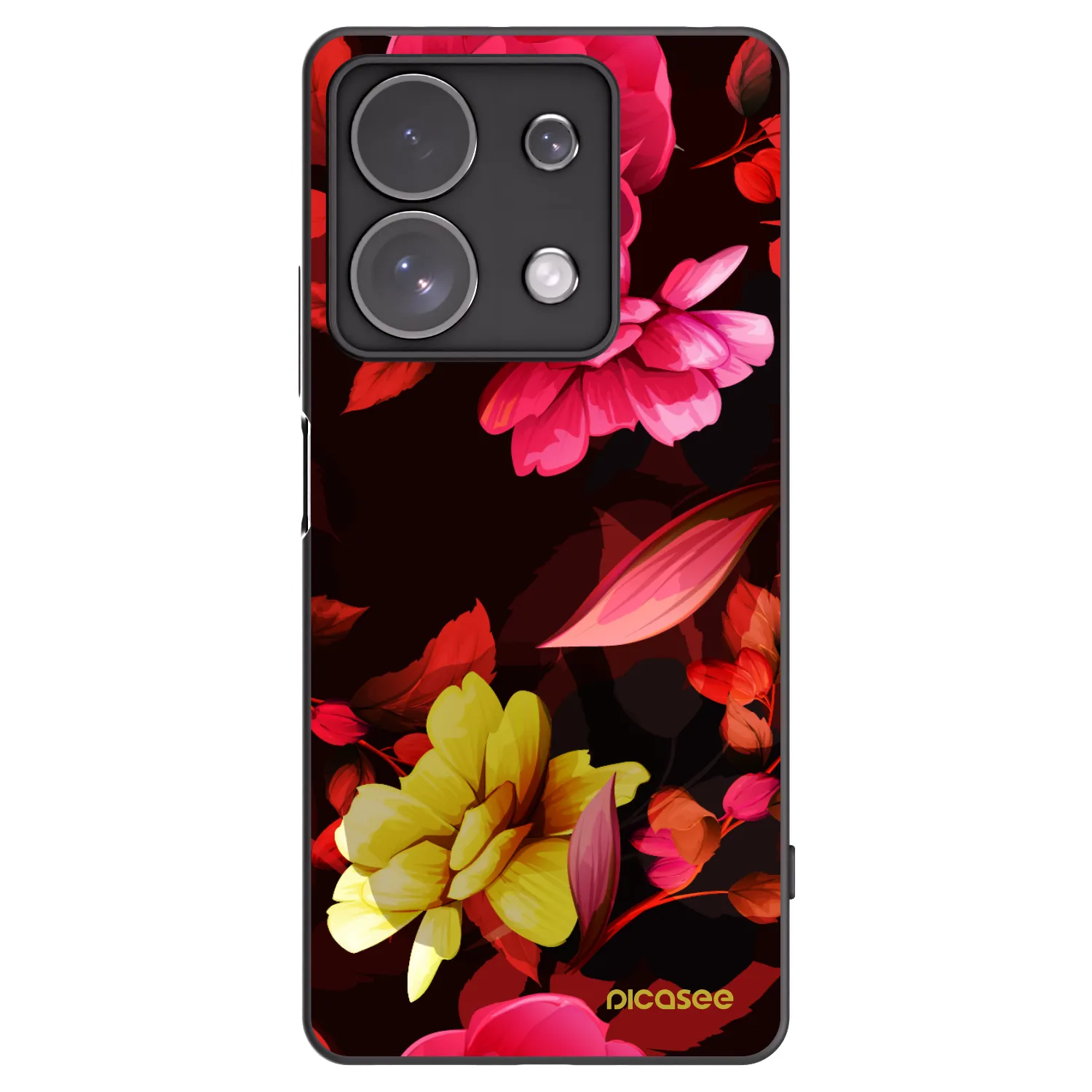 Picasee Xiaomi Redmi Note 13 Pro 4G Hülle - Schwarzes Silikon - Dark Peonny