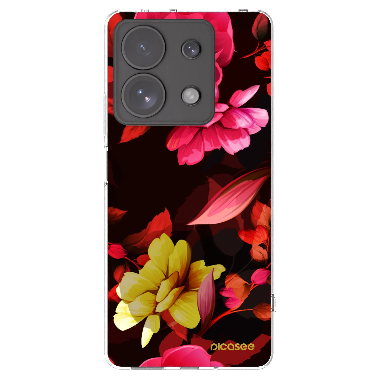 Picasee Xiaomi Redmi Note 13 Pro 4G Hülle - Transparentes Silikon - Dark Peonny